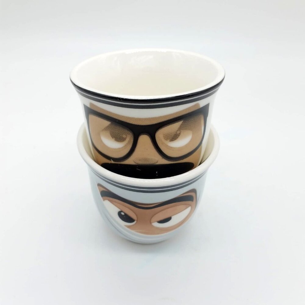 2 Nescafe Arabiana Collectors Face Turkish Espresso Coffee Cups